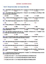 Chuyên đề Vật lý 12 - Chương 1 Dao động cơ học (Có đáp án)